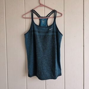 Nike Women's Blue-Teal Strappy Dri-FIT Tank TOP Seamless XL